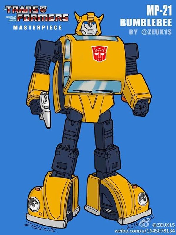 Transformers MP 21 Masterpiece Bumblebee Fan Mock Up Of Colored Figure By ZEUX1S (1 of 1)